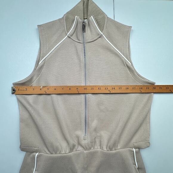 Spanx Air Essentials Jumpsuit Womens Large Ashwood Pique Comfort Travel Preppy - Picture 12 of 16